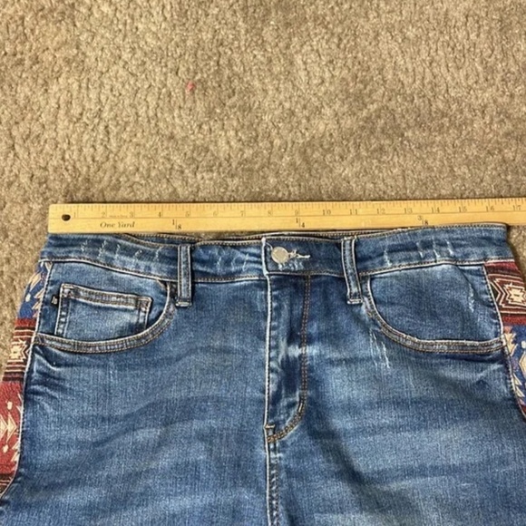 Judy Blue Jeans Western Print Mid Rise Relaxed Fit Straight Size 13/31 - Picture 6 of 11